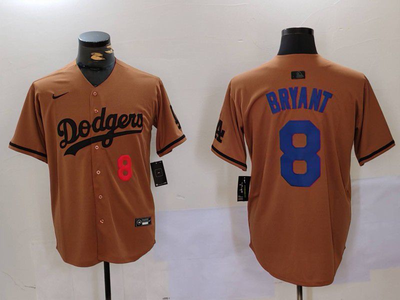 Men Los Angeles Dodgers #8 Bryant army green joint name 2024 Nike MLB Jersey style 5